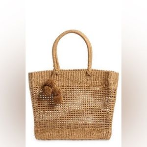 btb Los Angeles Nancy Raffia Tote in Sand